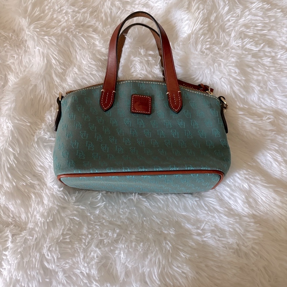 Dooney & Bourke Teal and Brown Satchel - Picture 2 of 6